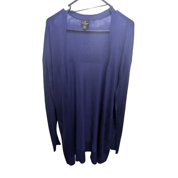 Worthington Women’s Open Front Lightweight Cardigan Royal Blue Sheer Knit Sz 0x - Picture 1 of 6